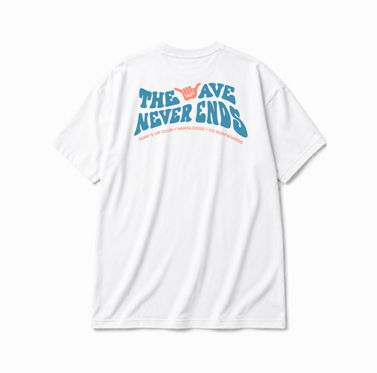 Camiseta The Wave Never Ends Branca | COLLAB HANGLOOSE