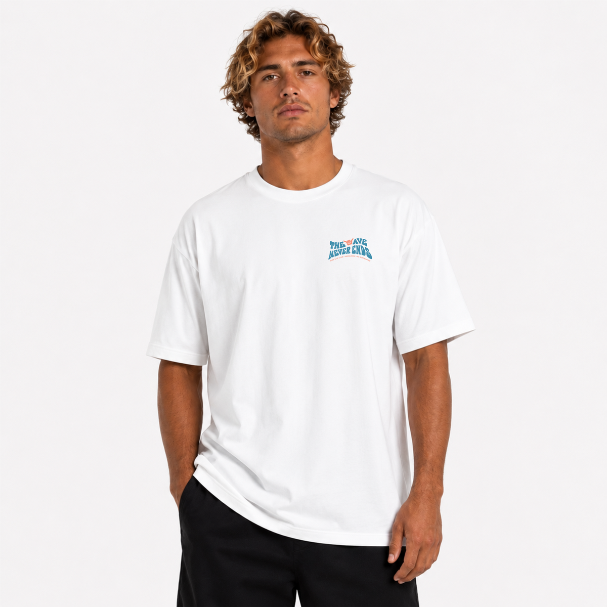 Camiseta The Wave Never Ends Branca | COLLAB HANGLOOSE