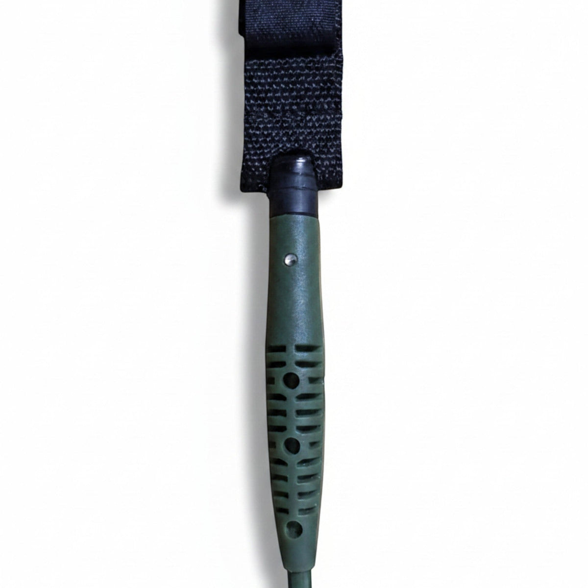 Surf's Up Shop Pro leash in dark green with black ankle strap and swivel connector for maximum safety and comfort.