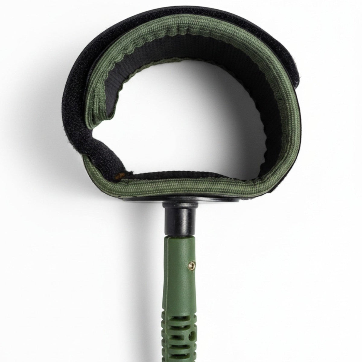 Surf's Up Shop Pro Regular 6' leash with black neoprene ankle cuff and green cord. Features swivel for anti-tangle.