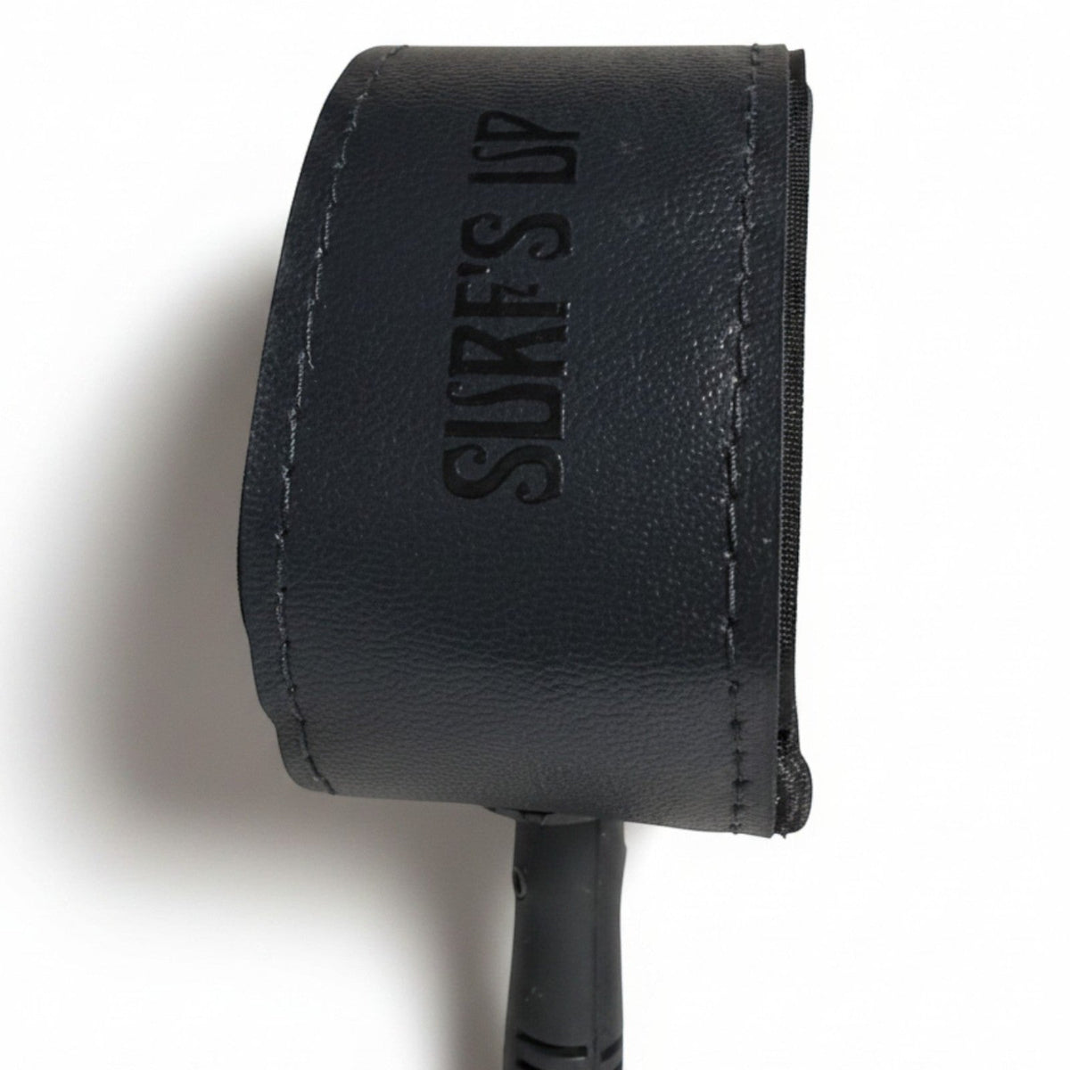 Surf's Up Shop navy blue neoprene surf leash with adjustable ankle strap and swivel connector for maximum safety.
